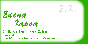 edina kapsa business card